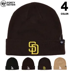 47BRAND ニット帽 47ブランド フォーティーセブン ニットキャップ 帽子 ビーニー メジャーリーグ 大リーグ MLB メンズ レディース ブランド 大きいサイズ カフニット 黒 47brand489 ドジャース パドレスのサムネイル