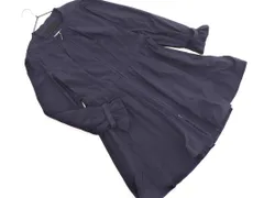 TO BE CHIC トゥービーシック ジップアップ ノーカラー スプリング コート size38/紺 ■◇ レディースのサムネイル