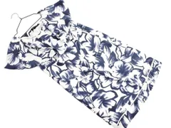 MAX&Co. マックスアンドコー 花柄 フリル Iライン ワンピース size34/白ｘ紺 ■◆ レディースのサムネイル
