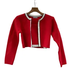 186000 現状品 JILL by JILLSTUART ジルバイジルスチュアート ロゴジャガードビスチェアンサンブル レッドのサムネイル