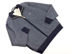 CROCODILE クロコダイル ニット ジップアップ 中綿 ジャケット sizeM/紺ｘグレー ◇■ メンズのサムネイル