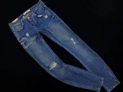 ZARA TRF ザラ トラファ ボタンフライ ダメージ加工 スキニー デニムパンツ size34/ライトブルー ■■ レディースのサムネイル