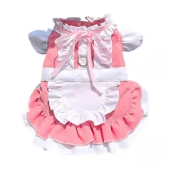 WEILFYONK ペットのスカート犬の服ペットのドレス犬の王女のスカート豪華でおしゃれでかわいい王女の結婚式祝賀パーティー小型犬のプレゼント胸貼り式散歩ハーネス引張り防止ロープ引張り防止ロープ引張りの服簡単着脱 (M, ピンク)のサムネイル