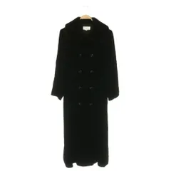 ハナエモリ HANAE MORI ステンカラーコート アウター ロング ベロア ベルベット ヌートリアファー M ブラック /CX ■GY73のサムネイル
