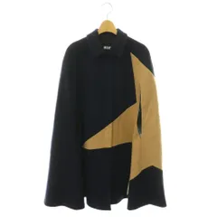 エムエスジーエム MSGM ポンチョスタイルコート ミドル丈 ステンカラー バイカラー ウール 38 紺 ネイビー ベージュ 1941MDC03 /BB ■GY18のサムネイル