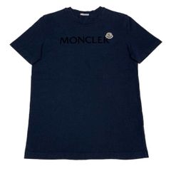 MONCLER ブロックロゴ クルーネック Tシャツ ネイビー Sサイズ - メルカリ