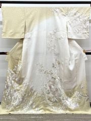手刺繍 訪問着 胡蝶蘭 丹後ちりめん 正絹 躾糸付き A383 - メルカリ