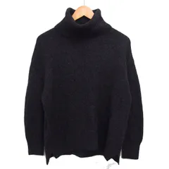 パドカレ pas de calais ヤクウール タートルネック ニット セーター リブ ワイド 長袖 36 黒 ブラック /NT2のサムネイル