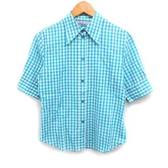 ピーエスポールスミス PS Paul Smith ギンガムチェック シャツ 半袖 コットン 綿 40 ターコイズブルー /FT28のサムネイル