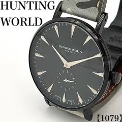 稼働品 Working item ハンティングワールド HUNTING WORLD 腕時計 メンズ Men's クォーツ Quartz HW950BBK アナログ カモフラ スモールセコンド 迷彩 黒文字盤　1079のサムネイル