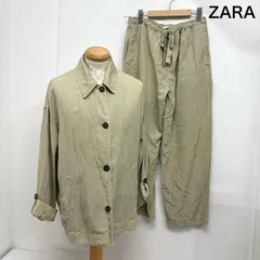 ザラ セットアップ フェイテッドシャツジャケット リネン ライトカーキ メンズ L ISItems【USED】【古着】【中古】50163019のサムネイル