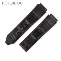 ウブロ HUBLOT 腕時計パーツ 純正 クラシックフュージョン 542用 クロコ×ラバーバンド クロコダイル ラバー ブラック 新品同様 ベルト 替え 22mm ブラック 黒 【中古】のサムネイル