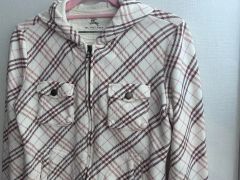 00s y2k BURBERRY レッド系 チェック柄 フルジップパーカー 古着