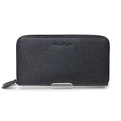 サルヴァトーレ フェラガモ Salvatore Ferragamo ダブル ラウンドファスナー長財布 カーフ 24 0759 ブラック グレー 未使用品のサムネイル