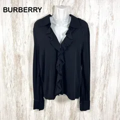 BURBERRY LONDON バーバリーロンドン ボリュームフリル レーヨン カーディガン ブラック 大きいサイズのサムネイル