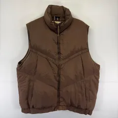 古着 ラングラー Wrangler ベスト フルジップ 大きいサイズ ロゴ刺繍 ダウンベスト 3XL  ブラウン系 無地 メンズのサムネイル