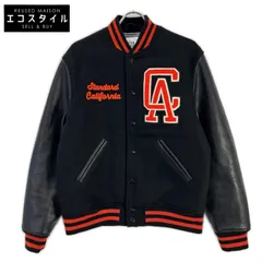 STANDARD CALIFORNIA　スタンダードカリフォルニア　オレンジ×ブラック ウール レザー切替 スタジャン　Mのサムネイル
