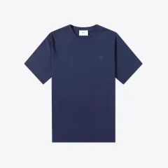 アミ スモールハート ロゴ 半袖Tシャツ ネイビー Lのサムネイル
