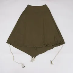 ワイズY's コットンバックボタンミリタリースカート カーキ3のサムネイル