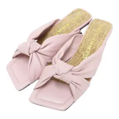 【美品】GEMMA LINN ジェマ リン サイズ:37(24.0cm) 25春夏 結びリボンミュールサンダル Daniella&GEMMA オープントゥ スクエアトゥ ローヒール  レザー コルク  ピンク ブランド シューズ 靴【レディース】【中古】のサムネイル
