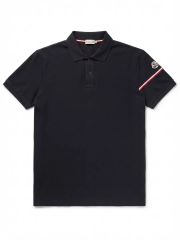 MONCLER ポロシャツ ブラック 袖ライン - メルカリ
