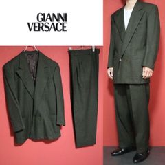 ジャンニヴェルサーチ リネン混 90's ダブルスーツ セットアップ 春夏