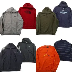 古着卸 まとめ売り ブランド スウェット 8枚セット ( メンズ XL ) ノースフェイス ラルフローレン ジョーダン プーマ 中古 古着 NF6039のサムネイル