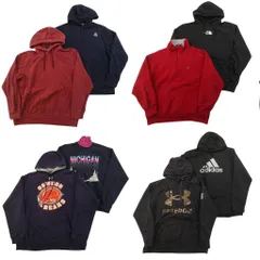 古着卸 まとめ売り ブランド スウェット 8枚セット ( メンズ XL ) ノースフェイス アンダーアーマー アディダス リーボック 中古 NF6130のサムネイル