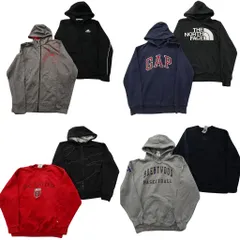 古着卸 まとめ売り ブランド スウェット 8枚セット ( メンズ S ) ラコステ ノースフェイス アディダス GAP カレッジ風 中古 古着 NF6168のサムネイル