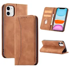 【新品】 手帳型 耐衝撃 耐摩擦 軽量 レザー 全面保護 着脱しやすい 手触りが良い マグネット式 カード収納 スタンド機能 人気 上質 携帯カバー EUMADOVE (土色,11) 1のサムネイル