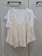 新品 オーバーサイズ ビスチェ + 白Tシャツ セットのサムネイル