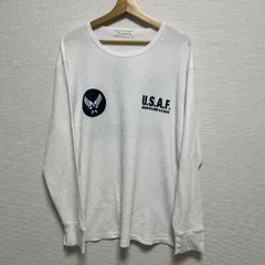 ビッグサイズ！3Lサイズ (^w^)b Beaumere ボーメール 七分・長袖カットソー 丸首 クルーネック リブ袖 ワッフル編み Forceエンブレム) ロゴ U.S.A.F. GOODFELLOW A.F.BASE (U.S. メンズ OM13113HGのサムネイル