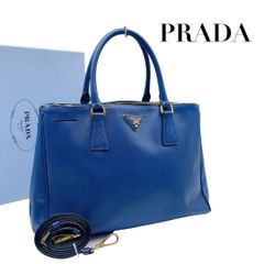 PRADA サフィアーノ 2way バッグ ブルー - メルカリ