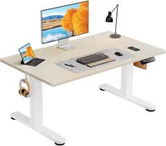 ErGear 電動昇降式デスク ロータイプ 高さ48-72cm コンセント&amp;USBポート付き ローデスク 座椅子机 4パターン高さメモリー機能 静音 収納フック付き パソコンデスク テーブルのサムネイル