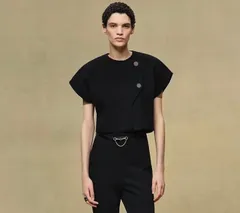 ワンランク上！早い者勝ち！【未使用品タグ付】HERMES エルメス カシミヤ ボレロ ショートスリーブボレロ レディース サイズ36 アウター 黒　2A48のサムネイル