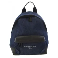 バレンシアガ BALENCIAGA リュック デイパック デニム レザー 紺 ネイビー /TK ■OHのサムネイル