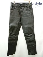 D855 [人気] VANSON バンソン レザーパンツ 29 ブラック 本革 ロングパンツ USA製 | ★のサムネイル