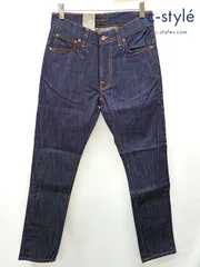 D883 [未使用品] nudie jeans ヌーディージーンズ デニムパンツ W29 L30 インディゴ イタリア製 THIN FINN 110268 | ★のサムネイル
