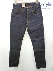 D882 [未使用品] nudie jeans ヌーディージーンズ デニムパンツ W29 L30 インディゴ イタリア製 THIN FINN 111085 | ★のサムネイル