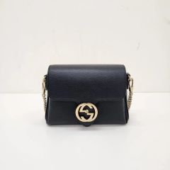 極美品】グッチ 2way バッグ インターロッキング ゴールド金具 レザー