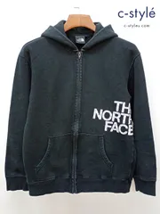 P469 [人気] THE NORTH FACE ノースフェイス パーカー L ブラック ジップアップ スウェット NT61401X | ★のサムネイル