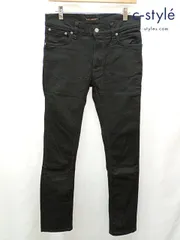 D980 [人気] nudie jeans ヌーディージーンズ デニムパンツ W31 L32 ブラック THIN FINN DRY EVERBLACK 1012647 | ★のサムネイル