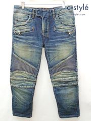 BALMAIN バルマン T529 B406 バイカー ダメージ デニム パンツ - メルカリ