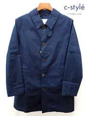 P204 [未使用品] MACKINTOSH マッキントッシュ ステンカラーコート 38 ネイビー 綿100% 別注 BEAMS 21-19-0215-118-79-18 | ★のサムネイル