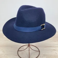 BANANA REPUBLIC バナナリパブリック 中折れ帽/ハット/フェルト帽 ネイビー/紺 ゴールド金具/リボン[ON00971]のサムネイル