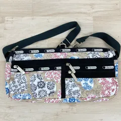 美品 レスポートサック LeSportsac ショルダーバッグ ハート柄 ベージュ/ブラック/マルチカラー 斜め掛け カバン/鞄 レディース[OA04962]のサムネイル