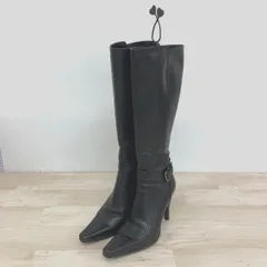 BODY DRESSING Deluxe ロングブーツ 22.5cm ブラック/黒 天然皮革 レザー ポインテッドトゥ ハイヒール レディース[OX03247]のサムネイル
