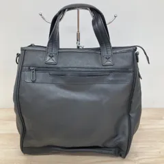 MANDARINA DUCK マンダリナダック トートバッグ/ハンドバッグ ブラック/黒 ロゴ刻印 外ポケット有[ON00998]のサムネイル