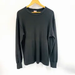 Healthknit ヘルスニット THERMAL KING RASCHEL HONEYCOMB CREW NECK L/S Ｍ ダメージ加工 ブラック メンズ _201のサムネイル