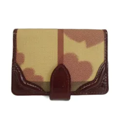 バーバリー BURBERRY カードケース 名刺入れ パスケース 二つ折り PVC エナメル ノバチェック ハート ボルドー /XZ ■GY11のサムネイル